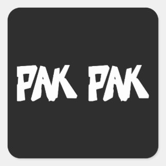 Pak Pak Hand Getekende Wordmark Wit Vierkante Sticker