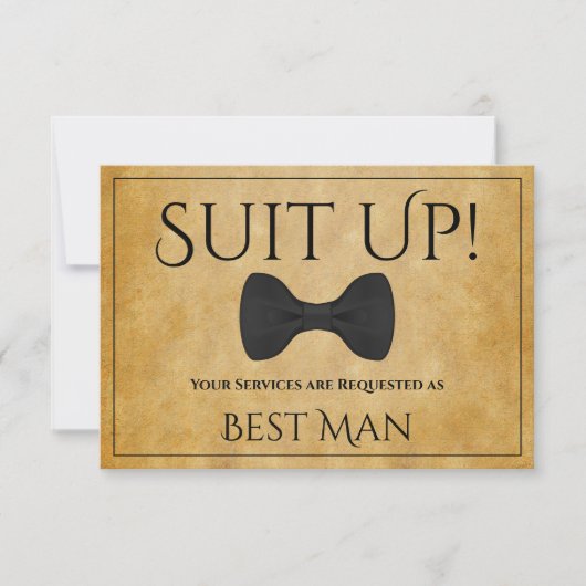 Pak up Be My Best Man Faux Perkament Kaart (Voorkant)