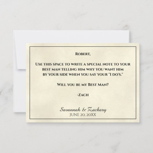Pak up Be My Best Man Marbled Ivory Kaart (Achterkant)