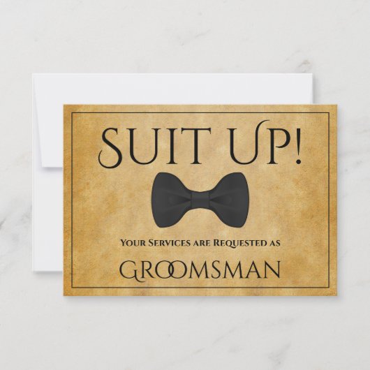 Pak up Be My Groomsman Faux Perkament Kaart (Voorkant)