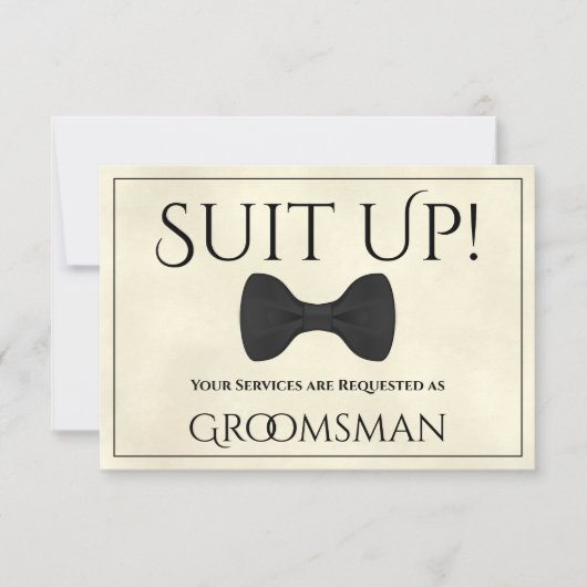 Pak up Be My Groomsman Marbled Ivory or Cream Kaart (Voorkant)