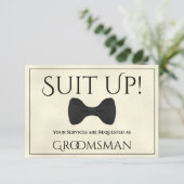Pak up Be My Groomsman Marbled Ivory or Cream Kaart (Staand voorkant)