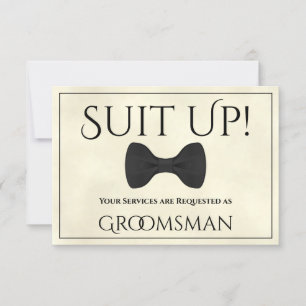 Pak up Be My Groomsman Marbled Ivory or Cream Kaart