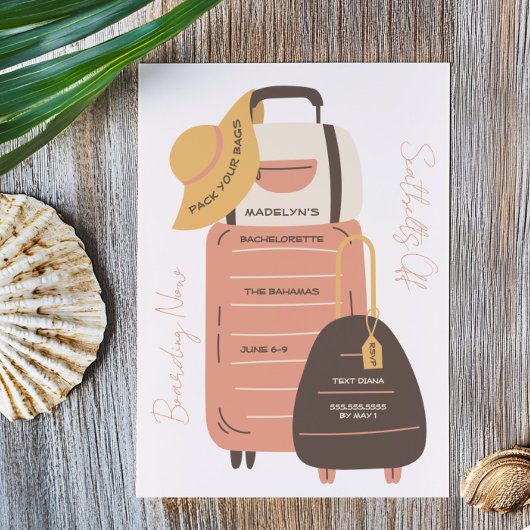 Pak uw bagage bestemming Bachelorette Kaart