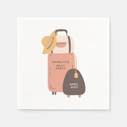 Pak uw bagage bestemming Bachelorette Servet (Voorkant)