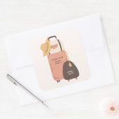 Pak uw bagage bestemming Bachelorette Vierkante Sticker (Envelop)