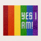 Pak van 25 LGBT Glitter Ja, dat ben ik! Komende Ka Kaart (Buitenkant ongevouwen)