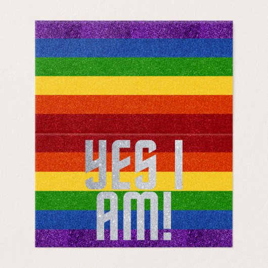 Pak van 25 LGBT Glitter Ja, dat ben ik! Komende Ka Kaart (Buitenkant ongevouwen)