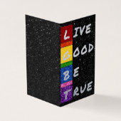 Pak van 25 LGBT Glitter Live Good Be True Kaart (Buitenkant)