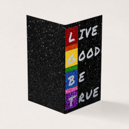 Pak van 25 LGBT Glitter Live Good Be True Kaart