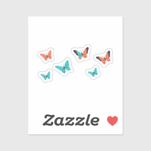 Pak van de vlinders sticker (Vel)