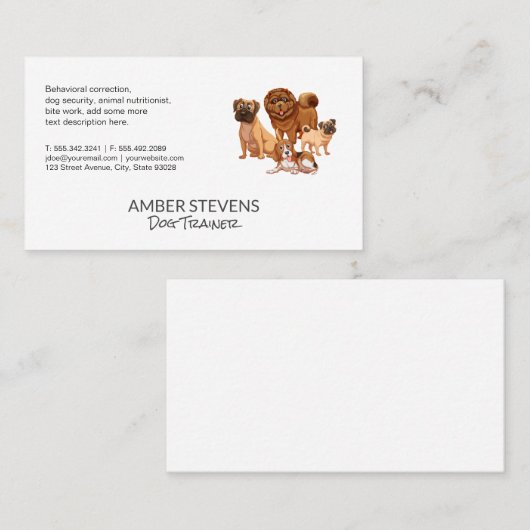 Pak van honden visitekaartje (Voorkant / Achterkant)