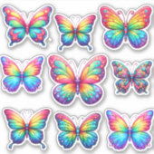 Pak van regenboogvlinders sticker (Voorkant)