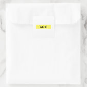 Pak! Zwarte tekst op gele rechthoek Sticker (Tas)