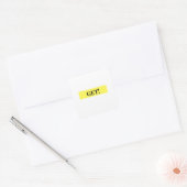 Pak! Zwarte tekst op gele rechthoek Sticker (Envelop)