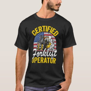 Pakhuis American Flag Forklift Certified Forklif T-shirt