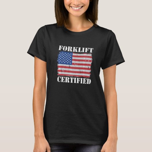 Pakhuis American Flag Forklift Operator Forklift T-shirt (Voorkant)
