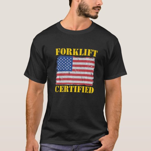 Pakhuis American Flag Forklift Operator Forklift T-shirt (Voorkant)