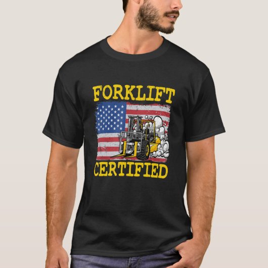 Pakhuis American Flag Forklift Operator Forklift T-shirt (Voorkant)