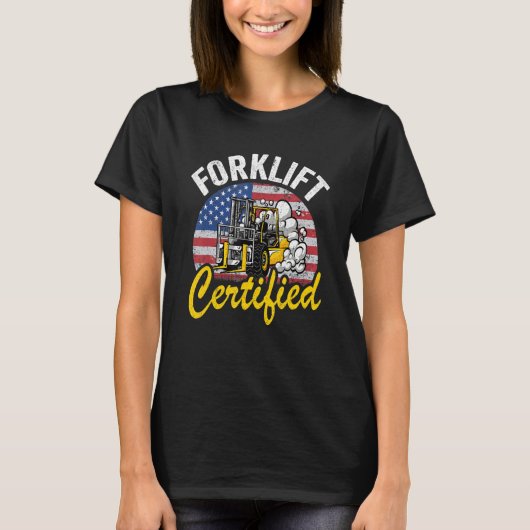 Pakhuis American Flag Forklift Operator Forklift T-shirt (Voorkant)