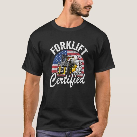 Pakhuis American Flag Forklift Operator Forklift T-shirt (Voorkant)