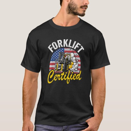 Pakhuis American Flag Forklift Operator Forklift T-shirt (Voorkant)