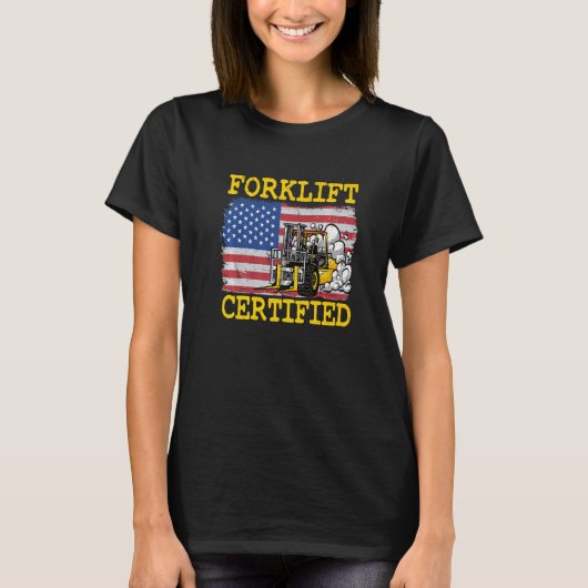 Pakhuis American Flag Forklift Operator Forklift T-shirt (Voorkant)