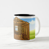 pakhuis tweekleurige koffiemok (Voorkant rechts)