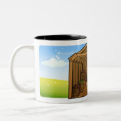 pakhuis tweekleurige koffiemok (Links)