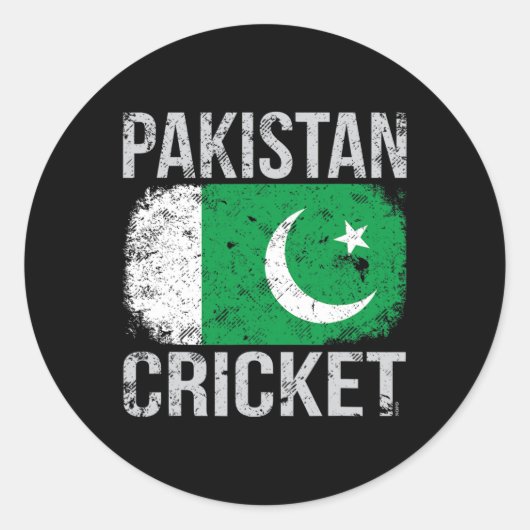 Pakistaans cricket ronde sticker (Voorkant)