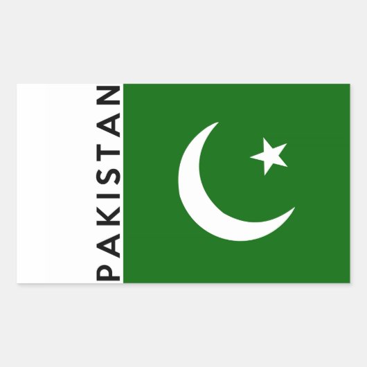 pakistaans land naam rechthoekige sticker (Voorkant)