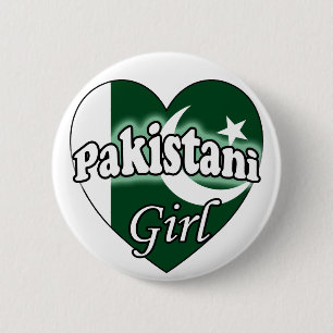 Pakistaans meisje ronde button 5,7 cm