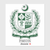 Pakistaans nationaal wapenschild sticker (Vel)