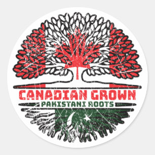 Pakistaans Pakistaans Canada Tree Roots Flag Ronde Sticker