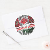 Pakistaans Pakistaans Canada Tree Roots Flag Ronde Sticker (Envelop)