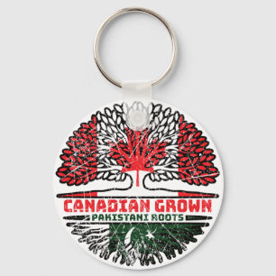 Pakistaans Pakistaans Canada Tree Roots Flag Sleutelhanger