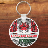 Pakistaans Pakistaans Canada Tree Roots Flag Sleutelhanger (Achterkant)