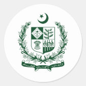Pakistaans staatsembleem, Pakistan Ronde Sticker (Voorkant)