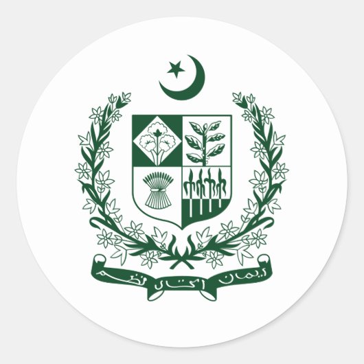 Pakistaans staatsembleem, Pakistan Ronde Sticker (Voorkant)