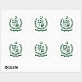 Pakistaans staatsembleem, Pakistan Ronde Sticker (Vel)