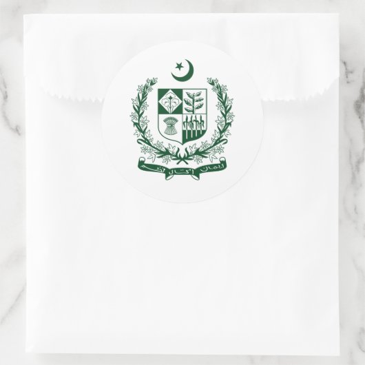 Pakistaans staatsembleem, Pakistan Ronde Sticker (Tas)