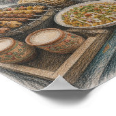 Pakistaanse BBQ-straatvoedselkar Poster (Hoek)