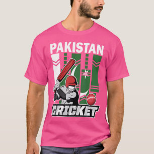 Pakistaanse cricketfans Pakistaanse vlag cricketsp T-shirt