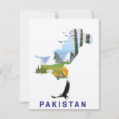 Pakistaanse kaart met reisposter (Voorkant)