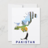Pakistaanse kaart met reisposter (Achterkant)