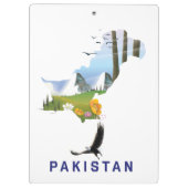 Pakistaanse kaart met reisposter klembord (Achterkant)