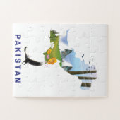 Pakistaanse kaart met reisposter legpuzzel (Horizontaal)