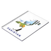 Pakistaanse kaart met reisposter notitieboek (Linkerzijde)