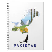 Pakistaanse kaart met reisposter notitieboek (Voorkant)