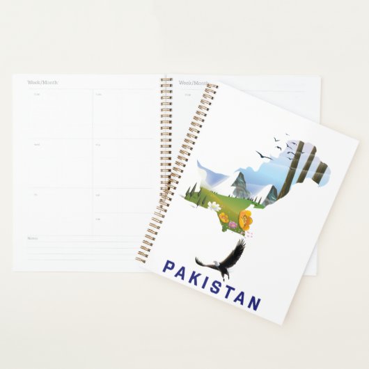 Pakistaanse kaart met reisposter planner (Display)